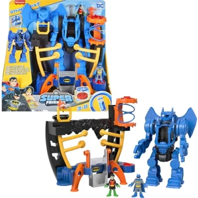 Afbeelding van Imaginext HML02 Batman DC Super Friends robot Control Center Box met afneembare van 25 cm, en Robin figuren 8 speelgoed voor kinderen, 3 jaar tot