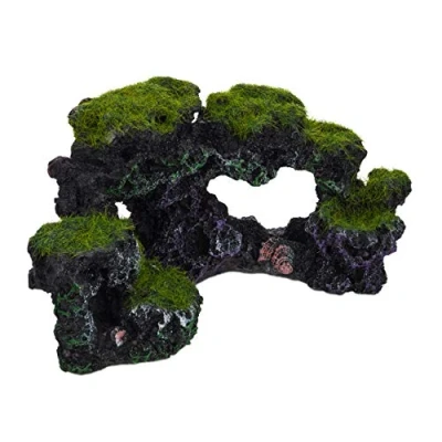 Afbeelding van Relaxdays aquarium decoratie terrarium schuilplek versiering rotsen