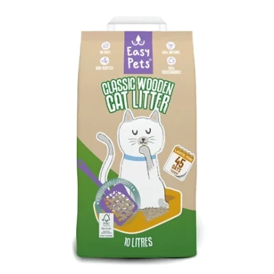 Afbeelding van Easypets Biodegradable Classic Houtkorrels Kattenbakvulling 10 LTR