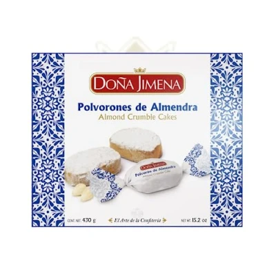 Image de DOÑA JIMENA Polvorón aux amandes, Qualité Suprême, gourmandise typique de Noël, Recette Artisanale, 430g