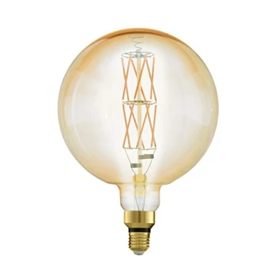 Afbeelding van EGLO Ledlamp, E27, dimbaar, extra groot, amberkleurig, grote maat, retroverlichting, bolvorm, 8 watt (komt overeen met 60 watt), 806 lumen, warm wit, 2100 Kelvin, G200, Ø 20 cm
