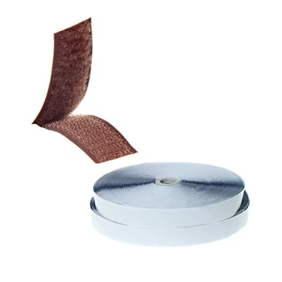 Afbeelding van TUKA TKB5008 25 meter x 20 mm haak en lusband, zelfklevend, klittenband, plakband, lus, breed, m gesp, bruin,