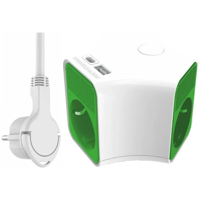 Afbeelding van ELRO ES903 Cube Design Stekkerdoos 5 voudig met 1,5m snoer en schakelaar 3x stopcontact + USB US