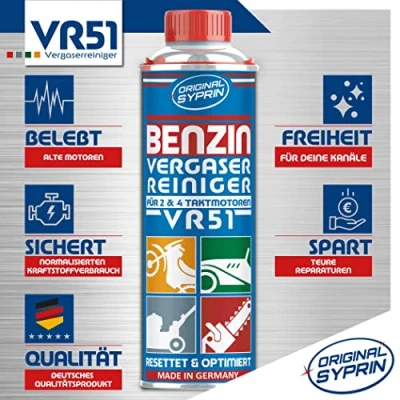 Afbeelding van SYPRIN Originele carburateurreiniger VR51 voor 2 takt benzinemotoren geschikt auto en motorfiets I additief carburateur reiniging (250 ml)