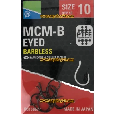 Afbeelding van Preston MCM B Eyed Barbless (10 pcs) Maat : 10
