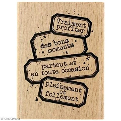 Image de Tampon bois Gypsy forest Vraiment profiter 60 x 80 mm