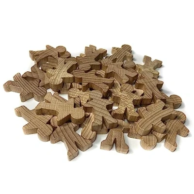 Afbeelding van Spieltz 30 grote speelfiguren van onbehandeld hout, 5 cm (35 x 50 10 mm)