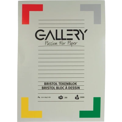 Afbeelding van Gallery Bristol tekenblok, ft 21 x 29,7 cm , A4, 200 g m², 20 vel tekenpapier