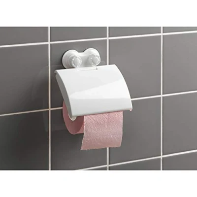 Afbeelding van Toiletrolhouder kunststof met 2 zuignappen wit