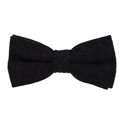 Afbeelding van DonDon Vlinderdas voor heren, 12 x 6 cm, van uitgerekt katoen, in lengte verstelbaar, verschillende kleuren, Zwart 2