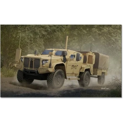 Afbeelding van 1:35 I Love Kit 63568 M1280 LMTV met M1101 Tactische Aanhangwagen Militaire voertuig Plastic Modelbouwpakket
