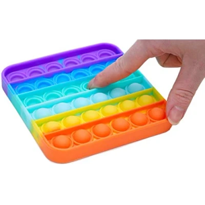 Afbeelding van Toyland® Push Bubble Pop &#039;Pop It&#039; Sensory Fidget Toy veel keuze (regenboogvierkant)