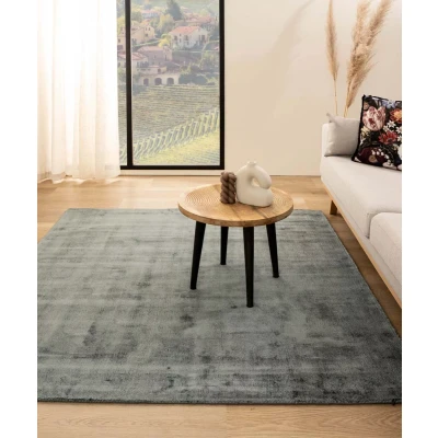 Afbeelding van Viscose Tapijt/Vloerkleed Vierkant Glamour Blauw 140x140 Cm