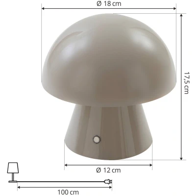 Afbeelding van Lindby LED tafellamp met touchdimmer 1licht IJzer H: 17.5 cm grijs Inclusief lichtbron