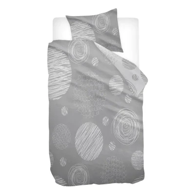 Afbeelding van Snoozing Lex Flanel Dekbedovertrek Eenpersoons 140x200/220 cm + 1 kussensloop 60x70 Grijs