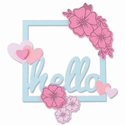 Afbeelding van Sizzix Framelits Die Set 8PK w/6PK Stamps Floral Hello 665656 Lisa Jones (04 22)