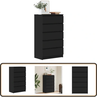Afbeelding van vidaXL Ladekast 60x36x103 cm bewerkt hout zwart