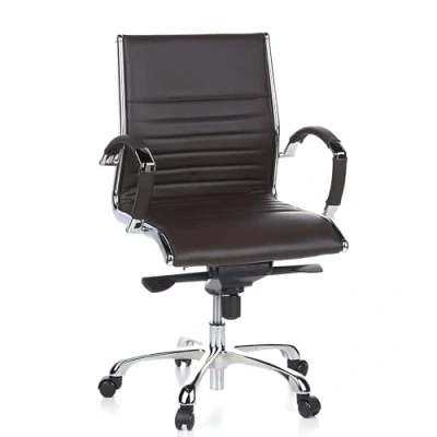 Afbeelding van Hjh Office Bureaustoel Parma 10 Leder Bruin Chroom