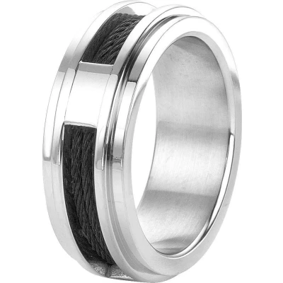Afbeelding van Lucardi Ring silvercoloured, Heren, Maat: 63, Silver/coloured