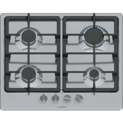 Afbeelding van Gaskookplaat BOSCH Serie 4 branders 52 x 58,2 4,5 cm PGP6B5K90 Roestvrij staal
