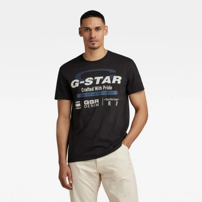 Afbeelding van G Star OLD Skool Originals Tshirt print, Heren, Maat: Large, Black