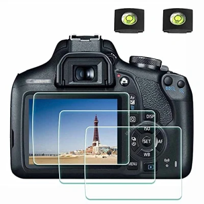 Afbeelding van ULBTER 2000D Displaybeschermfolie compatibel met Canon EOS 1300D 1200D camera en klomp [2+3 stuks] 0,3 mm hardheid 9H gehard glasfolie, krasbestendig, anti vingerafdruk,