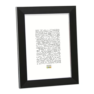Afbeelding van Deknudt Frames Fotolijst Zwart met zilverbies S41VK2 15x20 cm