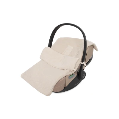 Afbeelding van Jollein Voetenzak voor Autostoel &amp; Kinderwagen (Oatmeal) Basic Knit Katoen Footmuff Maxi Cosi, of 42x82cm