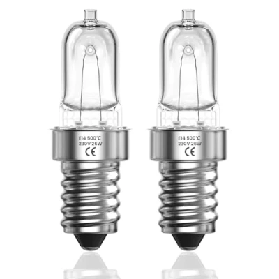 Afbeelding van LumiGo Ampoule de Four E14 500 Degré, 26W Dimmable Blanc Chaud 2700K pour AC220 240V Micro ondes, Hotte Cuisinière, Lampe à Sel, Réfrigérateur, Pack 2