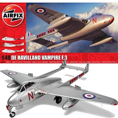 Afbeelding van 1:48 Airfix 06107 de Havilland Vampire F.3 Plane Plastic Modelbouwpakket