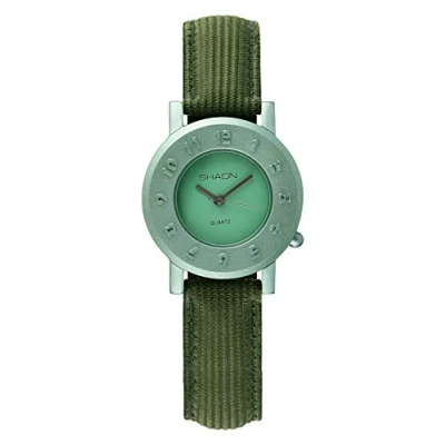 Afbeelding van Shaon 35 1018 55 Horloge Textiel Groen Ø 33 mm