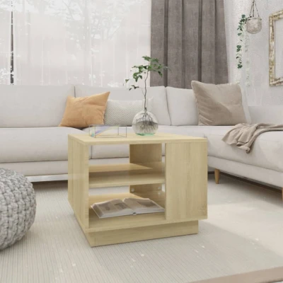 Afbeelding van Salontafel 55x55x43 spaanplaat sonoma eikenkleurig