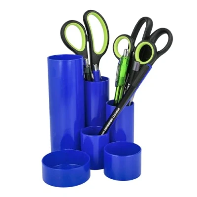 Afbeelding van Westcott pennenbak blauw 6 vaks 12x13.5x15cm AC E744560