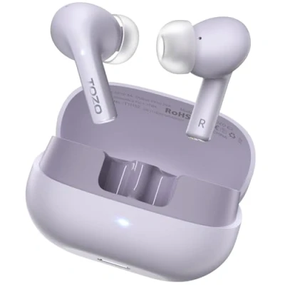 Afbeelding van TOZO E2 Draadloze Bluetooth 5.3 hoofdtelefoon met oproepruisonderdrukking, personaliseer 32 EQs, 10 mm drivers krachtige bas, 30 uur looptijd, 2 microfoons voor heldere gesprekken