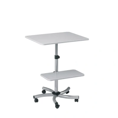 Afbeelding van Mobiele werktafel Rocada 2 verstelbare bladen melamine grijs