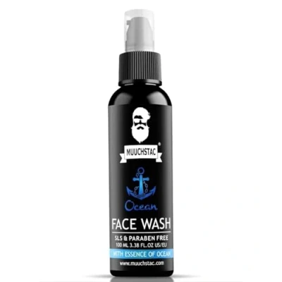 Afbeelding van Ocean Face Wash, anti acne &amp; pimple, 12 uur vochtinbrengend, alle huidtypes, huidhelderheid, geen SLS, siliconen en parabenen, 100 ml.