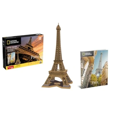 Afbeelding van EXPLORA Eiffeltoren 3D puzzels 540203 131 stukjes historisch monument niveau 5 zonder lijm of schaar Parijs bouwspel nationale geografische licentie vanaf 8 jaar