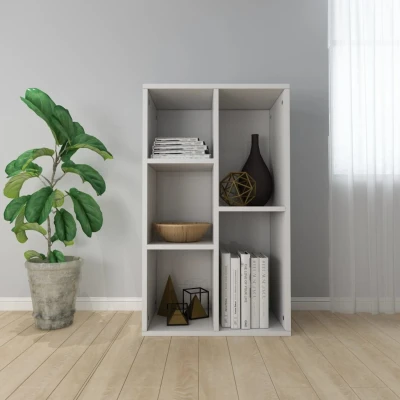 Afbeelding van Boekenkast/dressoir 50x25x80 cm spaanplaat hoogglans wit