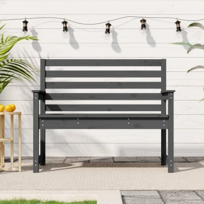 Afbeelding van Tuinbank 109x48x91,5 cm massief grenenhout grijs