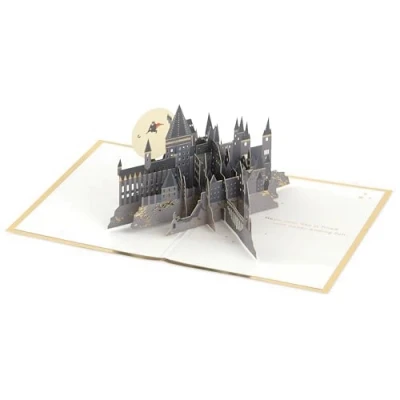 Afbeelding van Hallmark Harry Potter 3D kaart en pop up voor alle gelegenheden, gouden slang, bezemstok, verjaardag, Vaderdag, Kerstmis, dochter, zoon, kleindochter, kleinzoon, Wizarding World, goud