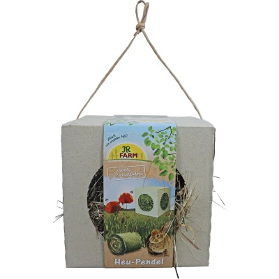 Afbeelding van JR Farm knaagdier hangbare hooi kubus 19,5 x cm 230 gram