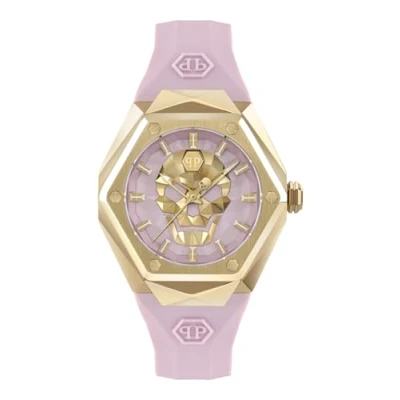 Afbeelding van Philipp Plein $Kull Spikes PWADA0124 Horloge Siliconen Roze Ø 40 mm