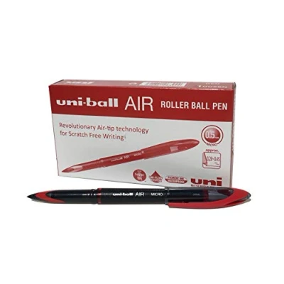 Afbeelding van Liquid ink ballpoint pen Uni Ball Air Micro UBA 188 M Rood 12 Stuks
