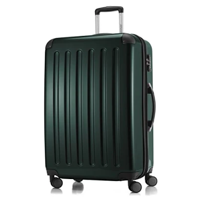 Afbeelding van HAUPTSTADTKOFFER Alex harde koffer met 4 dubbele wielen, trolleykoffer, uitbreidbare reiskoffer, TSA, 75 cm, 119 liter, bosgroen