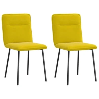 Afbeelding van Eetkamerstoelen 2 st fluweel geel