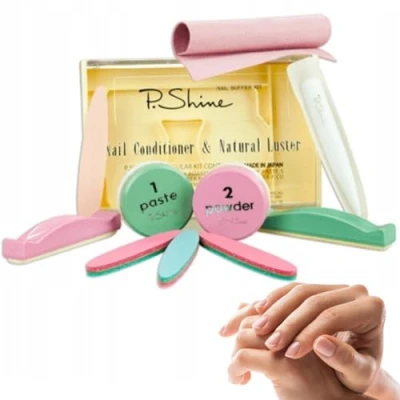 Afbeelding van GASHIO® P.SHINE Japanse manicureset voor nagelregeneratie en versterking van de nagelplaat, reparatiebehandeling, hoogwaardige gezonde nagelset