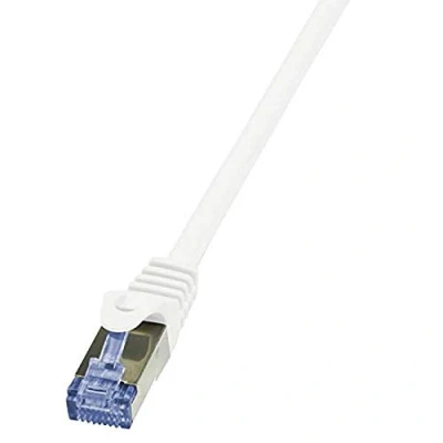 Afbeelding van LogiLink CQ3061S RJ45 Netwerkkabel, patchkabel CAT 6A S/FTP 3.00 m Wit Vlambestendig, Snagless 1 stuk(s)