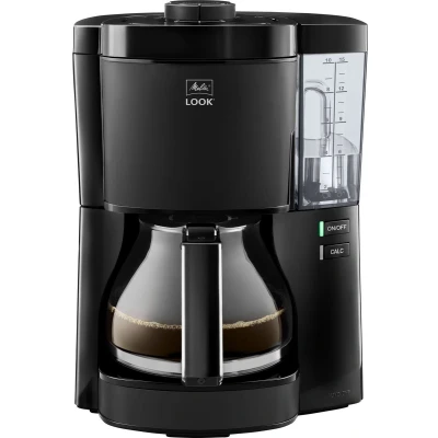 Afbeelding van Melitta Look Filterkoffiezetapparaat met glazen kan en afneembaar waterreservoir, ontkalkingsprogramma, voor maximaal 10 kopjes koffie, zwart