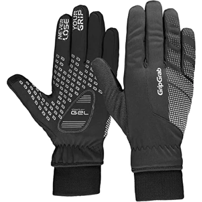 Afbeelding van GripGrab Ride Winddichte Winter Fietshandschoenen met Padding Gevoerde Thermo Wielerhandschoenen Zwart Unisex Maat XS