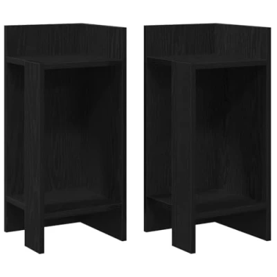 Afbeelding van vidaXL Bijzettafels 2 st met plank 25,5x27x60 cm zwart